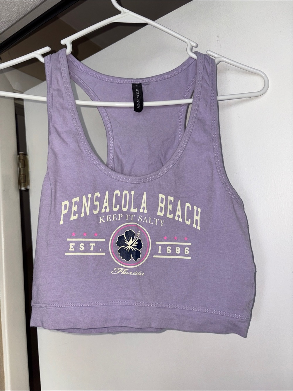 Pensacola Beach Lavender Crop Tank Top - Keep It Salty